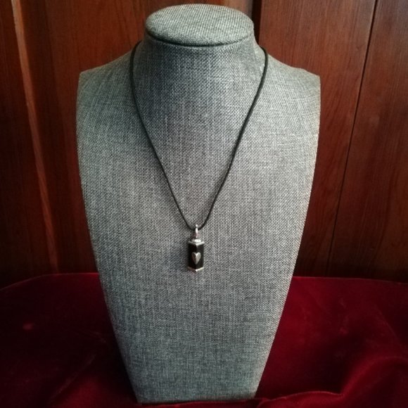 Vintage Brighton Drop Necklace on Black Chord - Picture 2 of 6